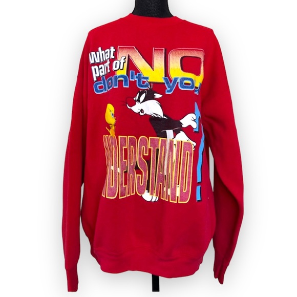 Vintage looney tunes Sylvester and tweety red Crewneck sweatshirt - Picture 1 of 10